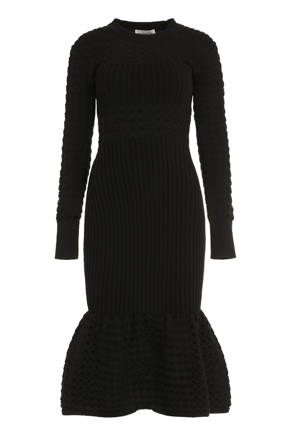 Ribbed knit midi dress-0